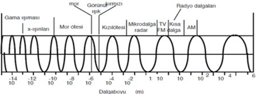 Şekil 1. Elektromanyetik Dalga Spektrumu (Palamutcu ve Dağ, 2009) 