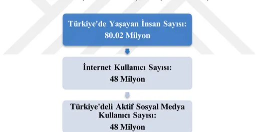 Tablo 6: Türkiye’deki Aktif Sosyal Medya Kullanıcı Sayısı 