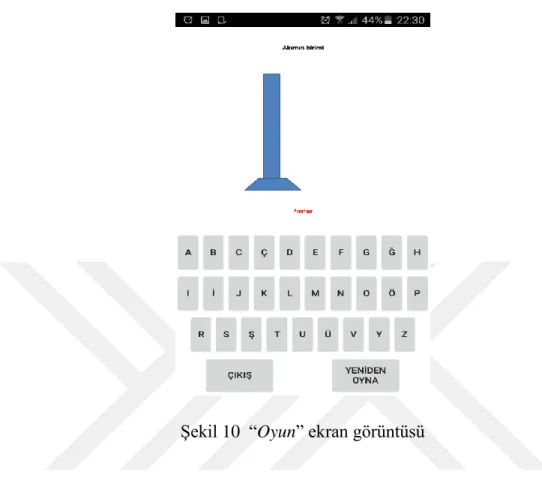 ġekil 10  “Oyun” ekran görüntüsü 