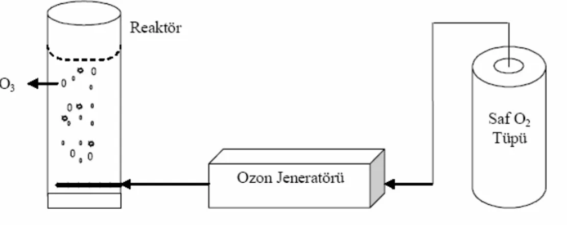 Şekil 2. 5. Ozon oksidasyonu düzeneğinin şematik gösterimi [4]. 