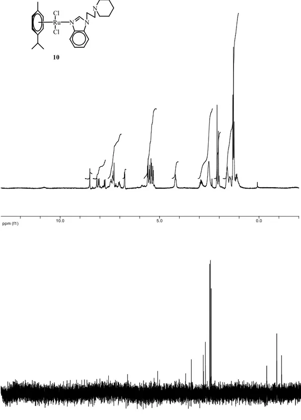 Şekil 3.8 10 bileşiğinin  1 H NMR ve  13 C NMR spektrumları 