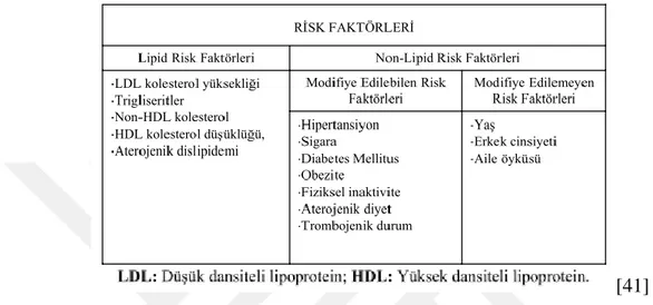 Tablo 1: Koroner arter hastalığı risk faktörleri 