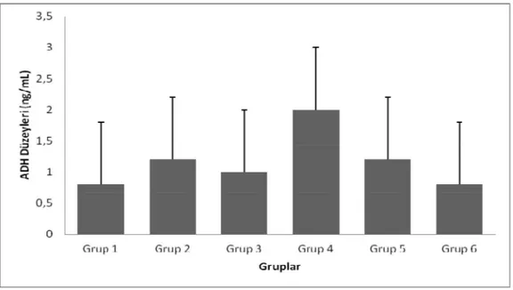 Grafik 10. Grupların ortalama plazma ADH düzeyleri 