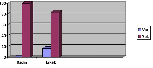 Şekil 11: HSK’daki perinöral invazyonun, cinsiyete göre dağılımı 