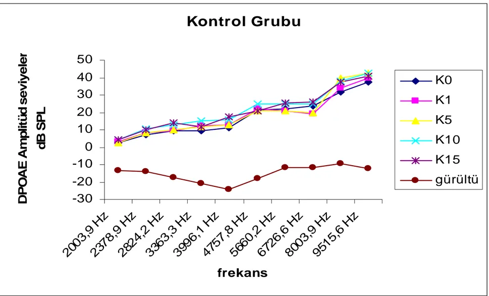 Grafik 1:  Kontrol grubunun istatistiksel karşılaştırışması 