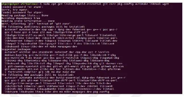 Figure 2 A screenshot from Linux terminal showing the installation command is  working 
