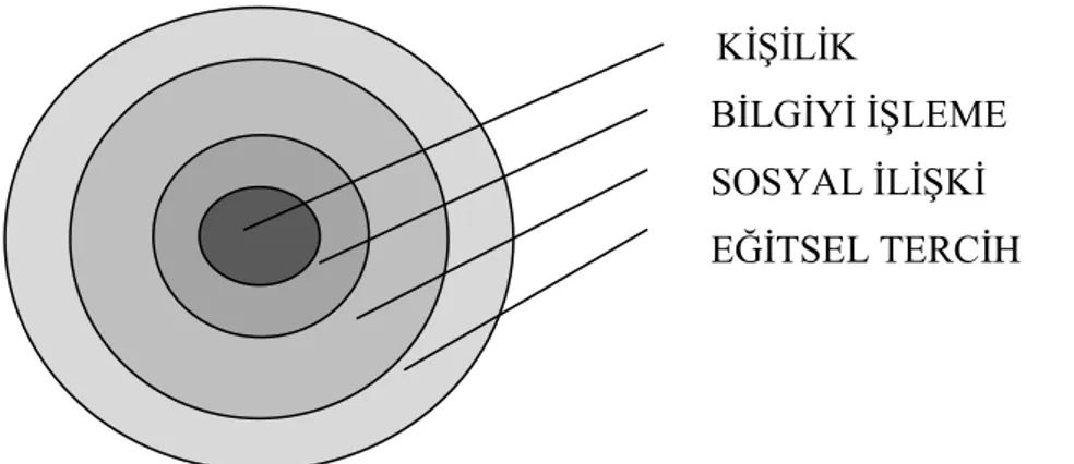 Şekil 2.1: Curry Öğrenme Stillerinin Soğan Halkası Modeli (Curry, 1983; Akt. Kural,  2009:18)