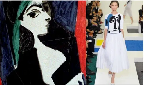 Şekil 29. Jil Sander, İlkbahar-Yaz, 2012, Pablo Picasso, “Portrait Of Jacqueline”, 1957 
