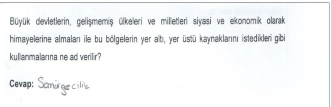 Şekil 5. Sömürgecilik cevabının örneği 