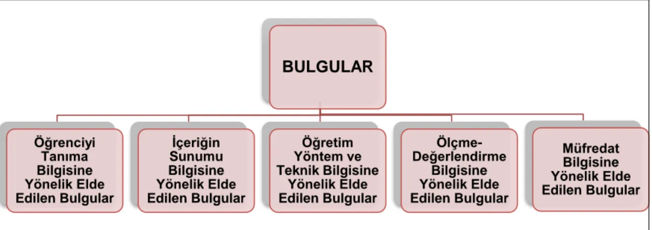 Şekil 5. Bulgular bölümü alt başlıkları 