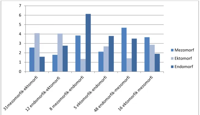 Grafik 2. Öğrencilerin 6 farklı somatotip değeri 