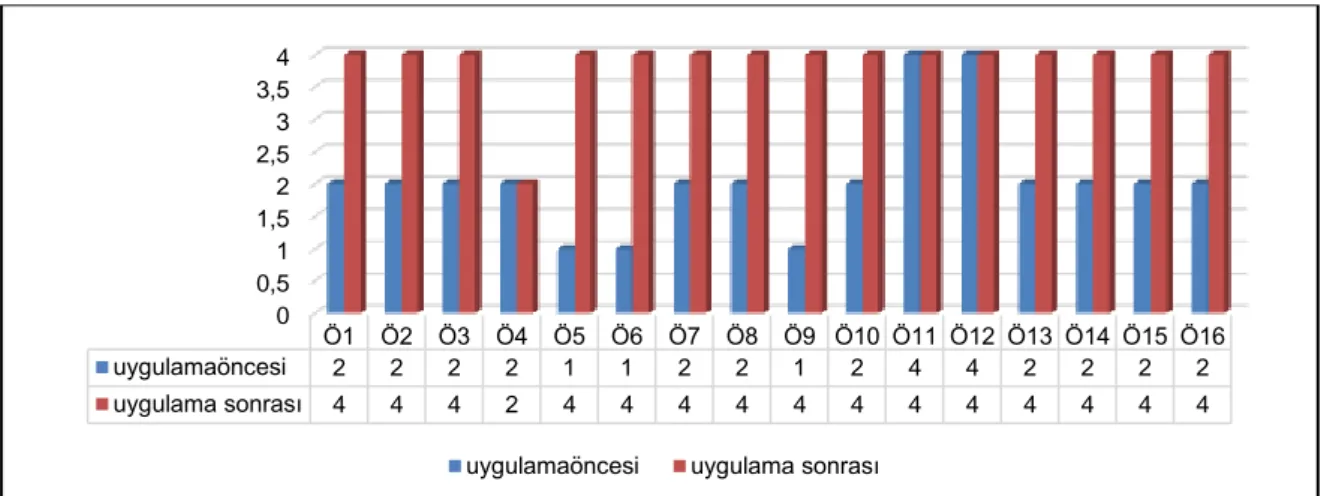 Şekil  10.  Deney  grubu  öğrencilerinin  elektriksel  yalıtkan  maddelere  yönelik  çizimlerinin  uygulama öncesi ve sonrasındaki değişimleri 