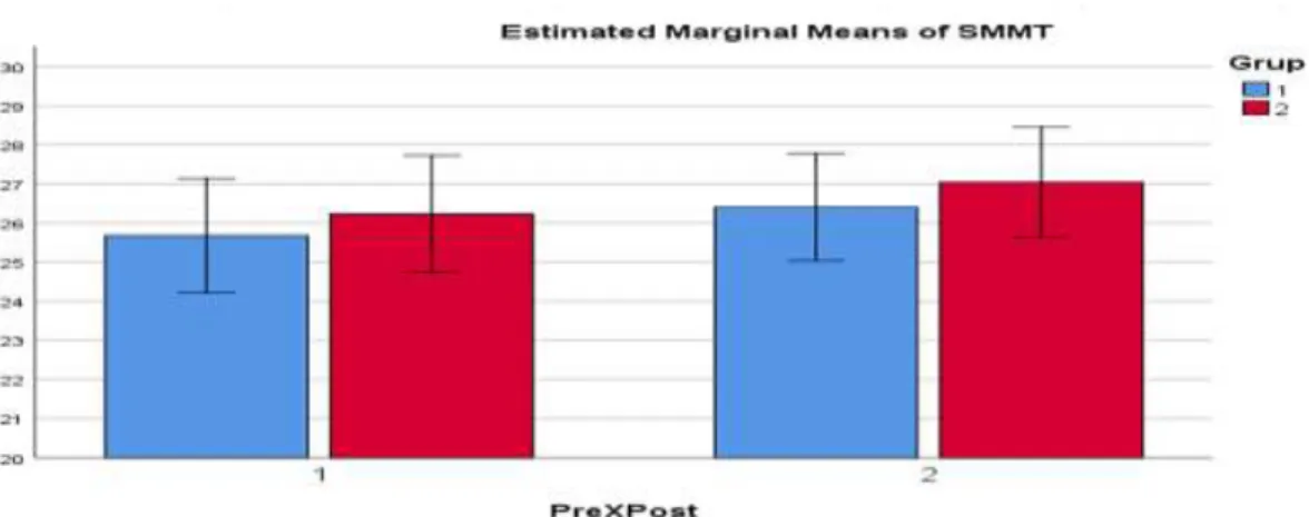 Grafik 1: Grupların Preoperatif ve Postoperatif SMMT Değerleri 