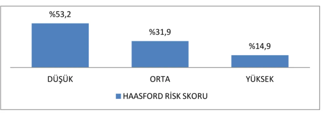 Tablo 11:  Hasford risk grubuna göre hasta dağılımı 
