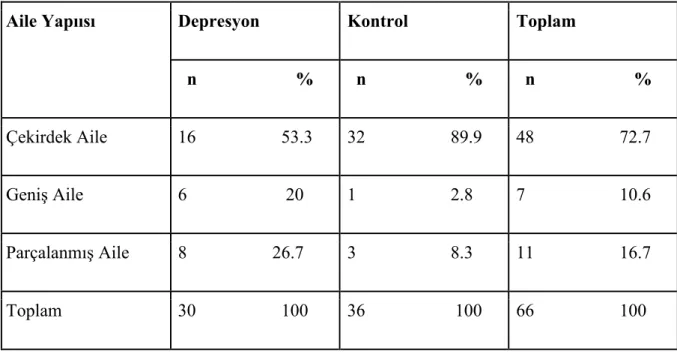 Tablo 6. Aile Yapısına Göre Dağılım 