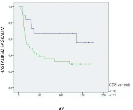 Şekil 2. CD8+ T hücre infiltrasyonu ile hastal