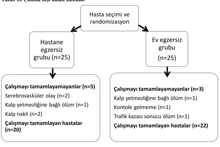 Tablo 10 Çalıma dışı kalan hastalar 
