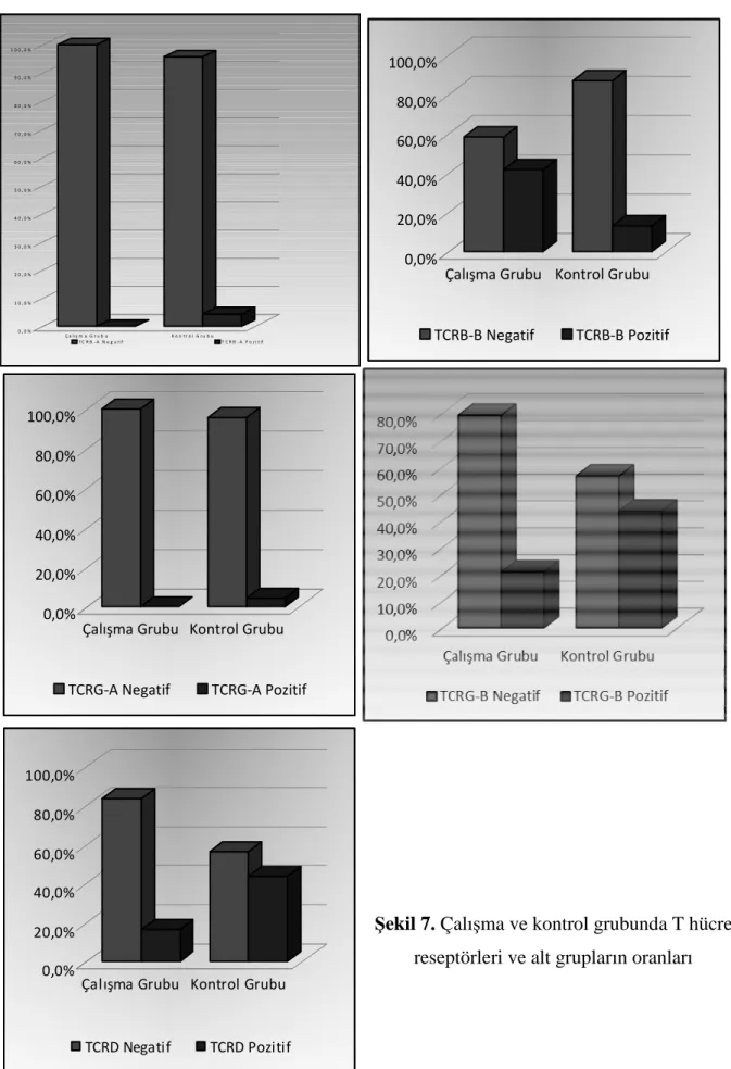 Şekil 7. Çalışma ve kontrol grubunda T hücre 