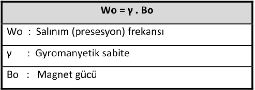 Tablo 4: Larmor denklemi 