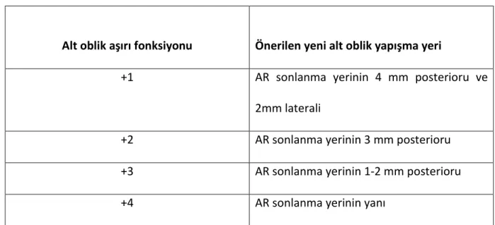 Tablo 2. Derecelendirilmiş öne transpozisyon 