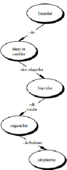Şekil 2.3. Zincir kavram haritası örneği (Kaya, 2003) 