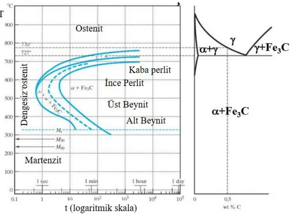 Şekil 3.6. TTT diyagramı (Kaluç, 2001) 