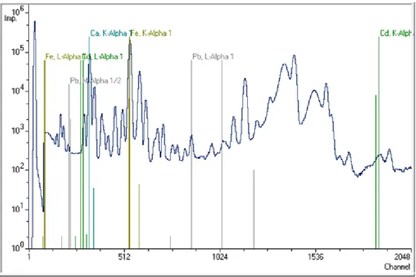 Grafik 3.1. T26 kodlu toprak örneğinin XRF spektrum kesiti 