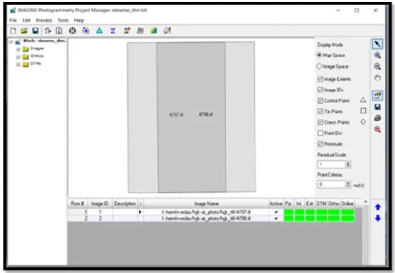 ġekil 2.6. Ortofoto iĢlemi sonucunda ERDAS programında olan görünüm 