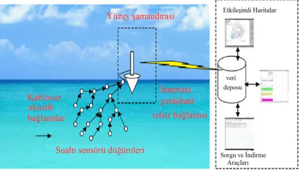 Şekil  2.3. Sualtı  WSN 