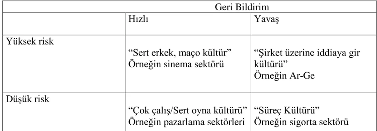 Tablo 1.4. Deal ve Kennedy Modeli 