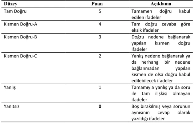 Tablo 3.3. İDT Puanlama Ölçeği 