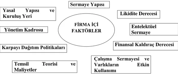 Şekil 6. Firma değerini etkileyen firma içi faktörler 