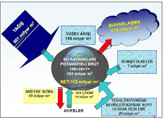 Şekil 1.3 Türkiye’nin tatlı su kaynakları (URL-1) 