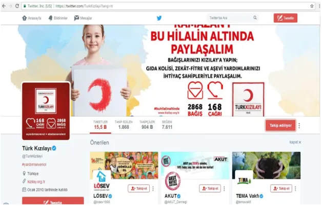 Şekil 5.2. Kurumun Twitter Sayfası 