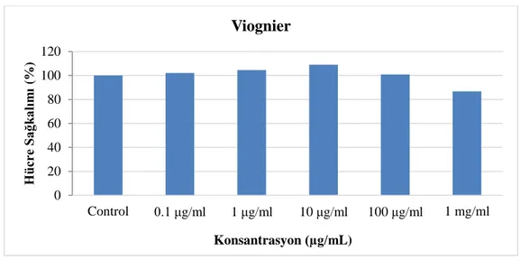 Grafik 4.4. Viognier'in 24 saat sonra kanser hücrelerine etkisi 