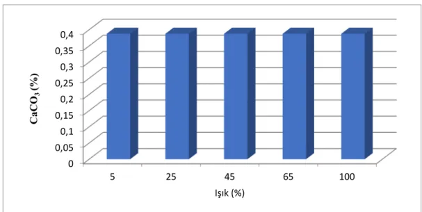 Grafik 4.3 Kireç Miktarının Işık Koşullarına Bağlı Değişimini 