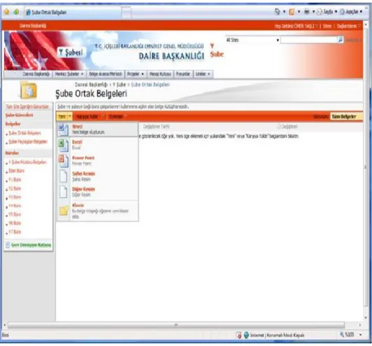ġekil 13: Portal Ofis Doküman Açma Ekranı 1 