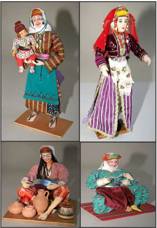 Şekil 4. İstanbul El Sanatları Çarşısından Folklorik Yapma Bebek Örnekleri  (http://www
