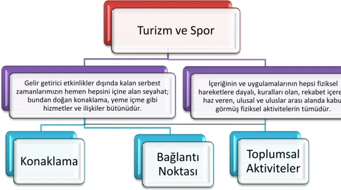 Şekil 1. Spor ve Turizm iliĢkisi (Tuncer, 2009). 