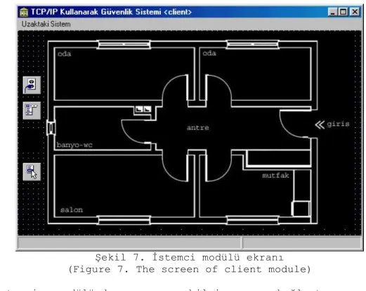 Şekil 7. İstemci modülü ekranı (Figure 7. The screen of client module)