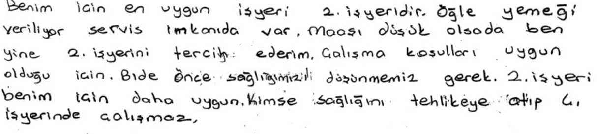 Şekil 3.5. Giriş etkinliği ile ilgili örnek öğrenci ifadesi 