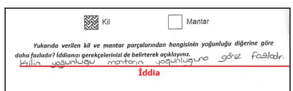 Şekil 3.10. İddianın (açıklamanın) yeterliğinin güçlü olduğu öğrenci ifadesi örneği 