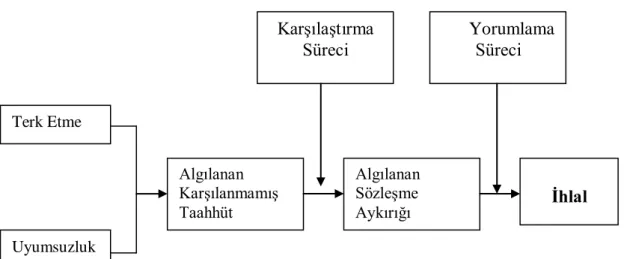 Şekil 6: Psikolojik Sözleşmenin İhlal Edilmesi (Morrison ve Robinson,  1997:232) 