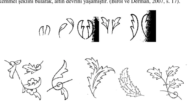 ġekil 7. Yaprak motifi örnekleri (Özkeçeci ve Özkeçeci, 2007 s. 65). 