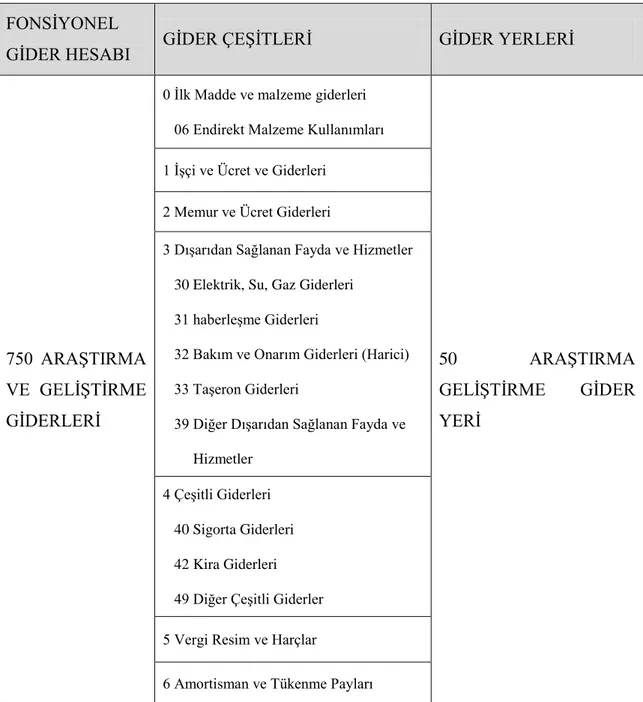 Tablo 5. AraĢtırma ve GeliĢtirme Giderleri  FONSĠYONEL 