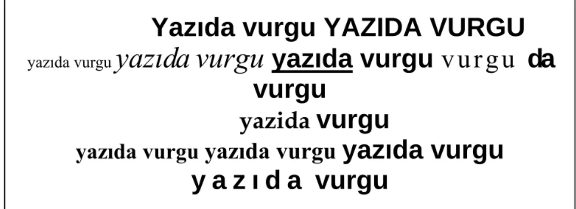 Şekil 10. Yazıda Vurgu 