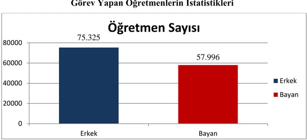 Grafik 1. 2012-2013 Milli Eğitim Bakanlığı Mesleki ve Teknik Liselerde  Görev Yapan Öğretmenlerin Ġstatistikleri 