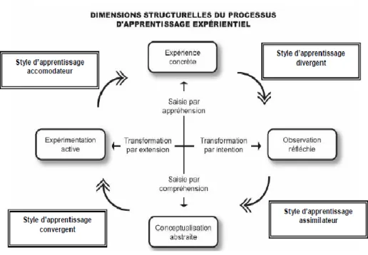 Figure 6. Dimensions structurelles du processus d’apprentissage expérientiel 