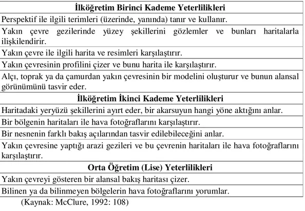 Tablo 2.3.  Öğretim Kademelerine Göre Alansal Perspektifin Geliştirilmesi  Becerisi 