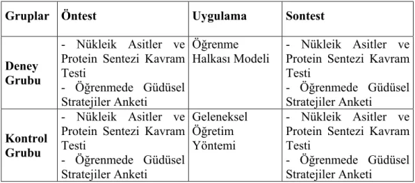 Tablo 3.1. Araştırma Deseni 